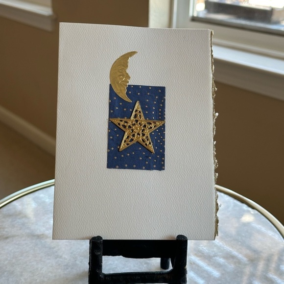 The man in the Moon & Star Handmade Greeting Card Blank - 5” x 7” - Picture 2 of 3